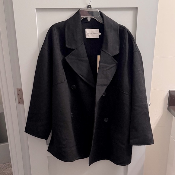 NWT REBECCA MINKOFF Black Double-Breasted Peacoat - M - Picture 3 of 8